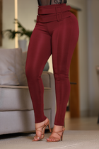 Calça Com Cinto Marsala