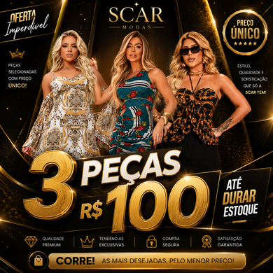 3 Peças por R$100,00