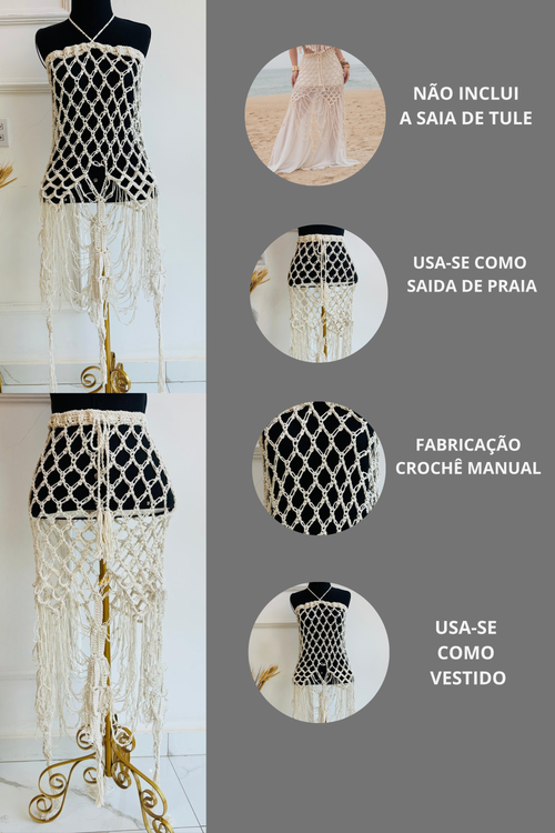 Saia Crochê Manual Handmade