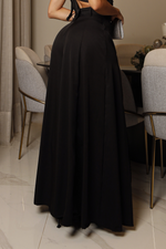 Pantalona Com Fenda Preta