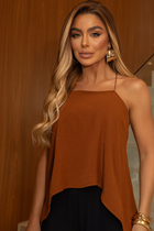 Blusa Frente Unica Com Amarração Atras