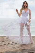 Saia Marquezine Tule Branca Com Prata