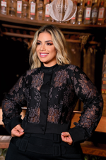 Jaqueta Bomber  de Renda Bicolor 06