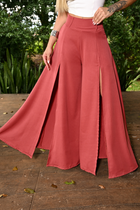 Pantalona Com Fenda Goiaba