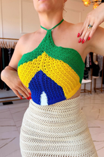 Croped Tricô Brasil