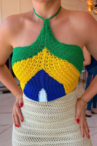 Croped Tricô Brasil