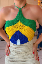 Croped Tricô Brasil