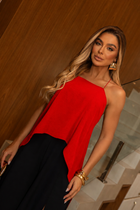 Blusa Frente Unica Com Amarração Atras