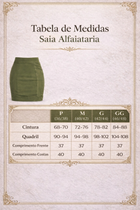 Saia Alfaiataria Cintura Alta Verde Militar