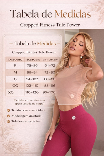 Croped Fitness Tule Nude