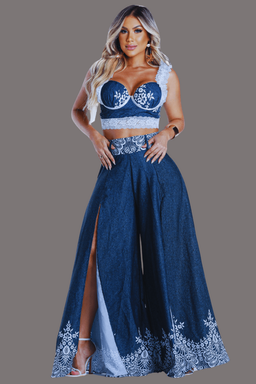 Top Estampa Jeans