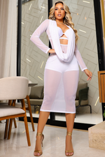 Vestido Midi Branco +Sutia Liso + Short