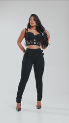 Calça Skinny Com Cinto Preta