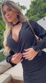 Vestido Lastex Ml Preto