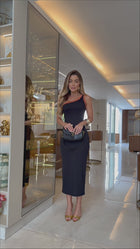 Vestido Midi Manga Nula Canelado Premium RF03