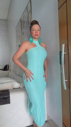 Vestido Midi Tubinho Forrado Gola Alta